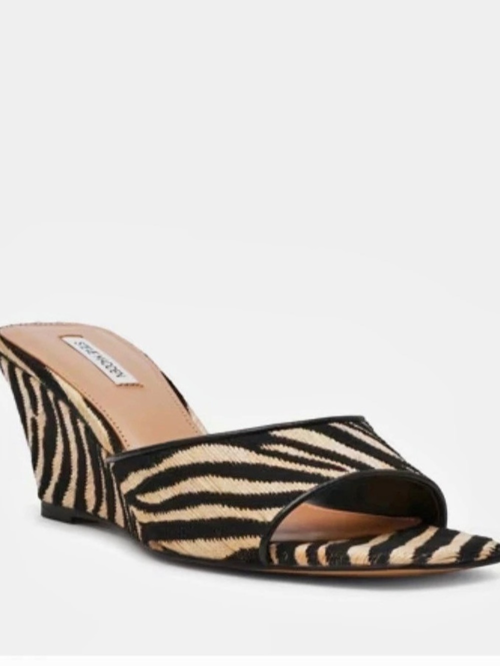 Zebra Print Peep Toe Wedges